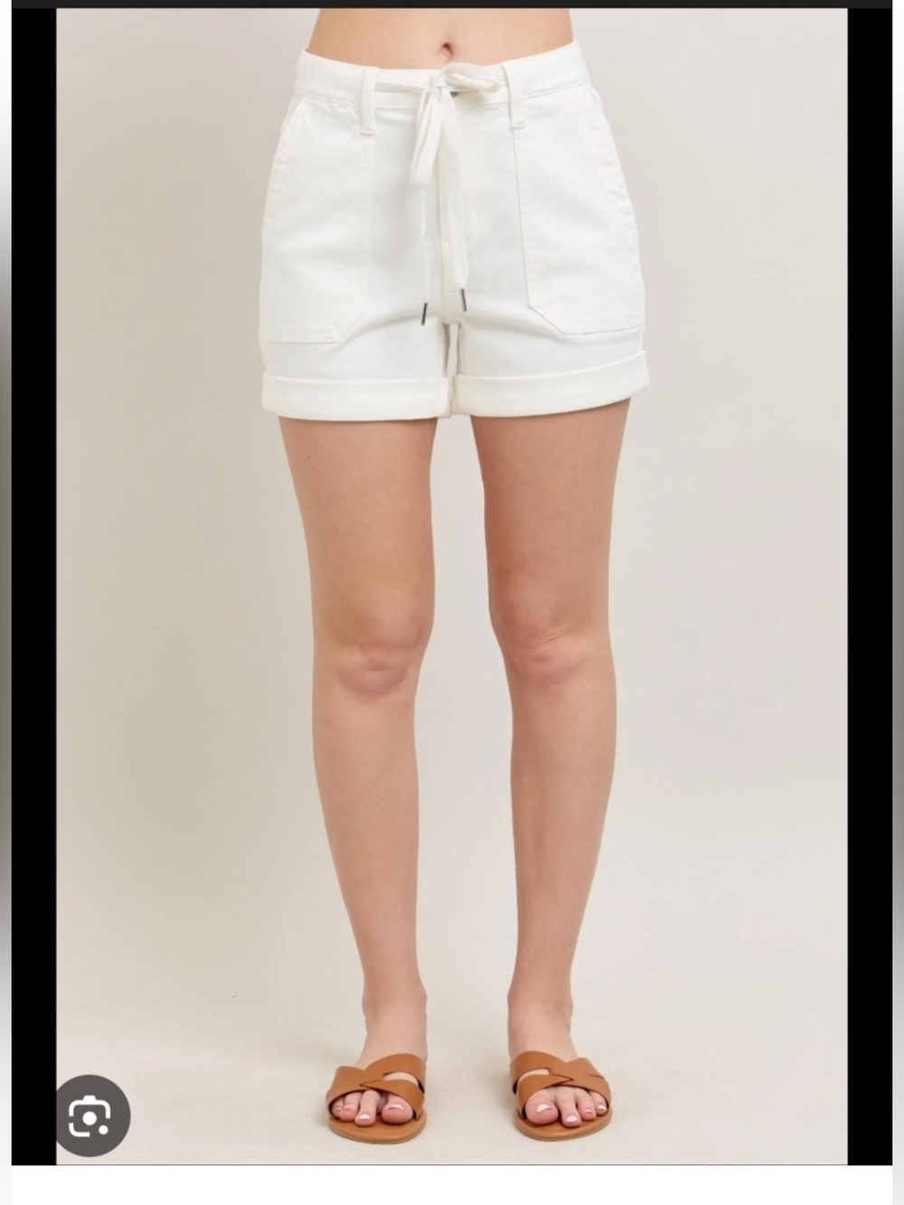 Judy Blue White High-Rise Drawstring Casual Shorts